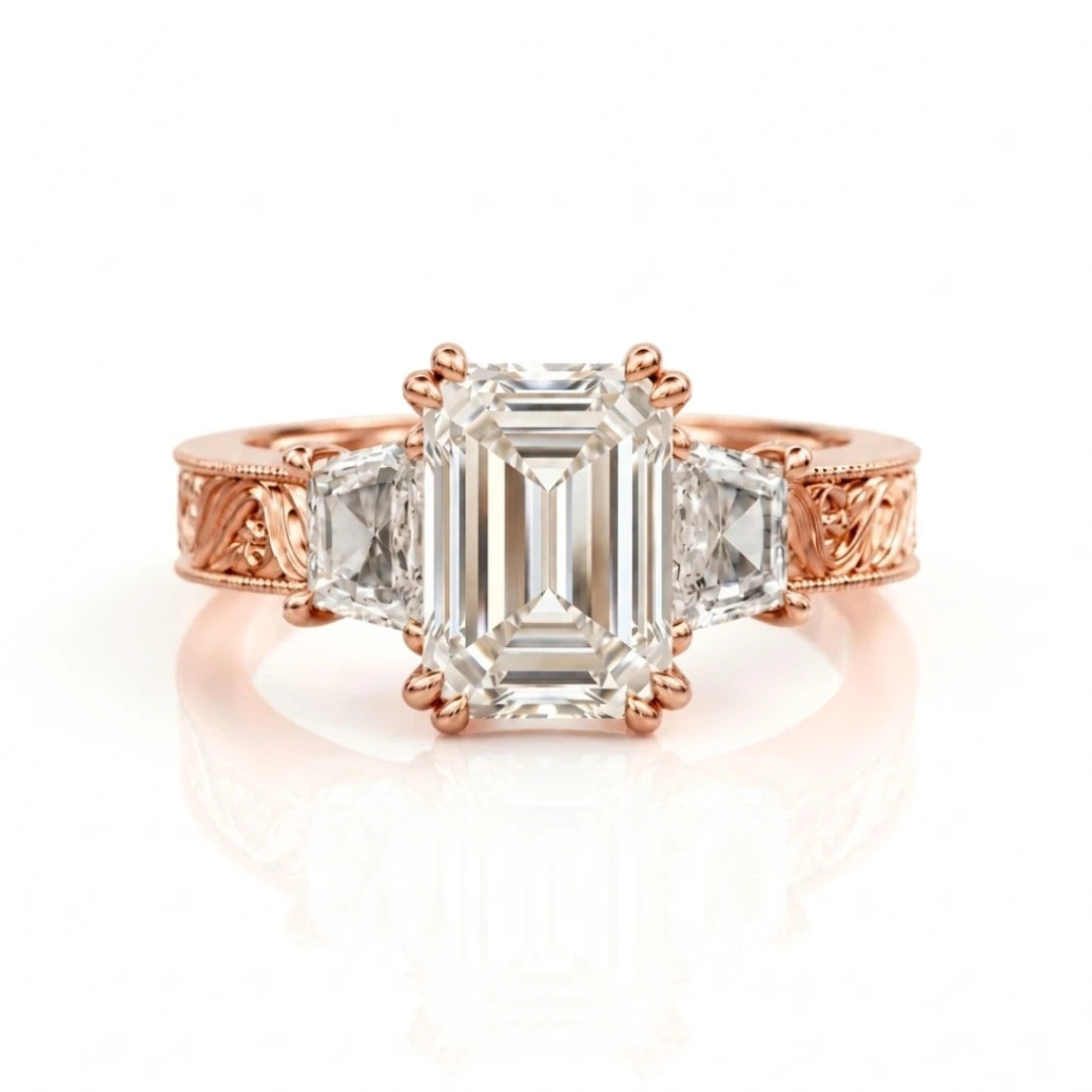 Vintage Three-Stone Diamond Engagement Ring