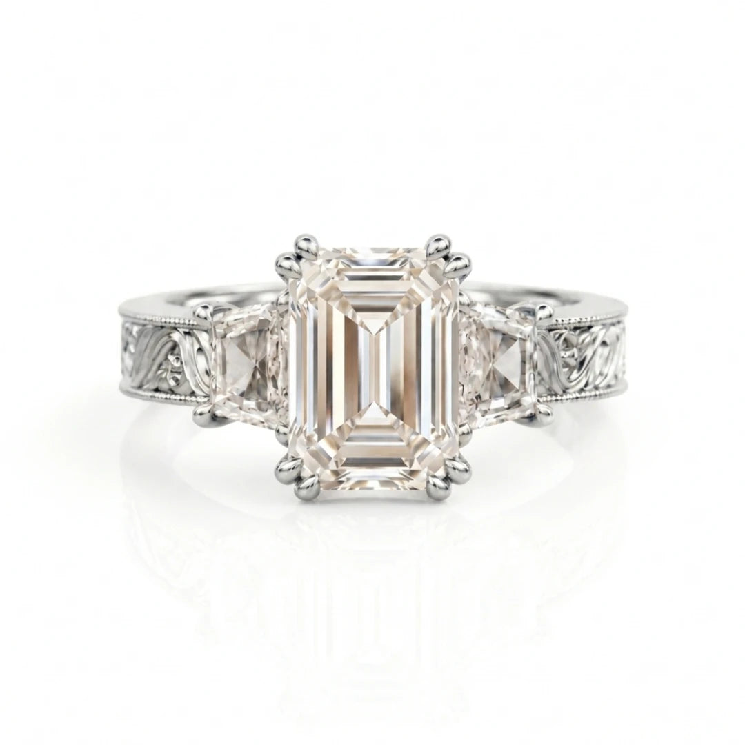 Vintage Three-Stone Diamond Engagement Ring