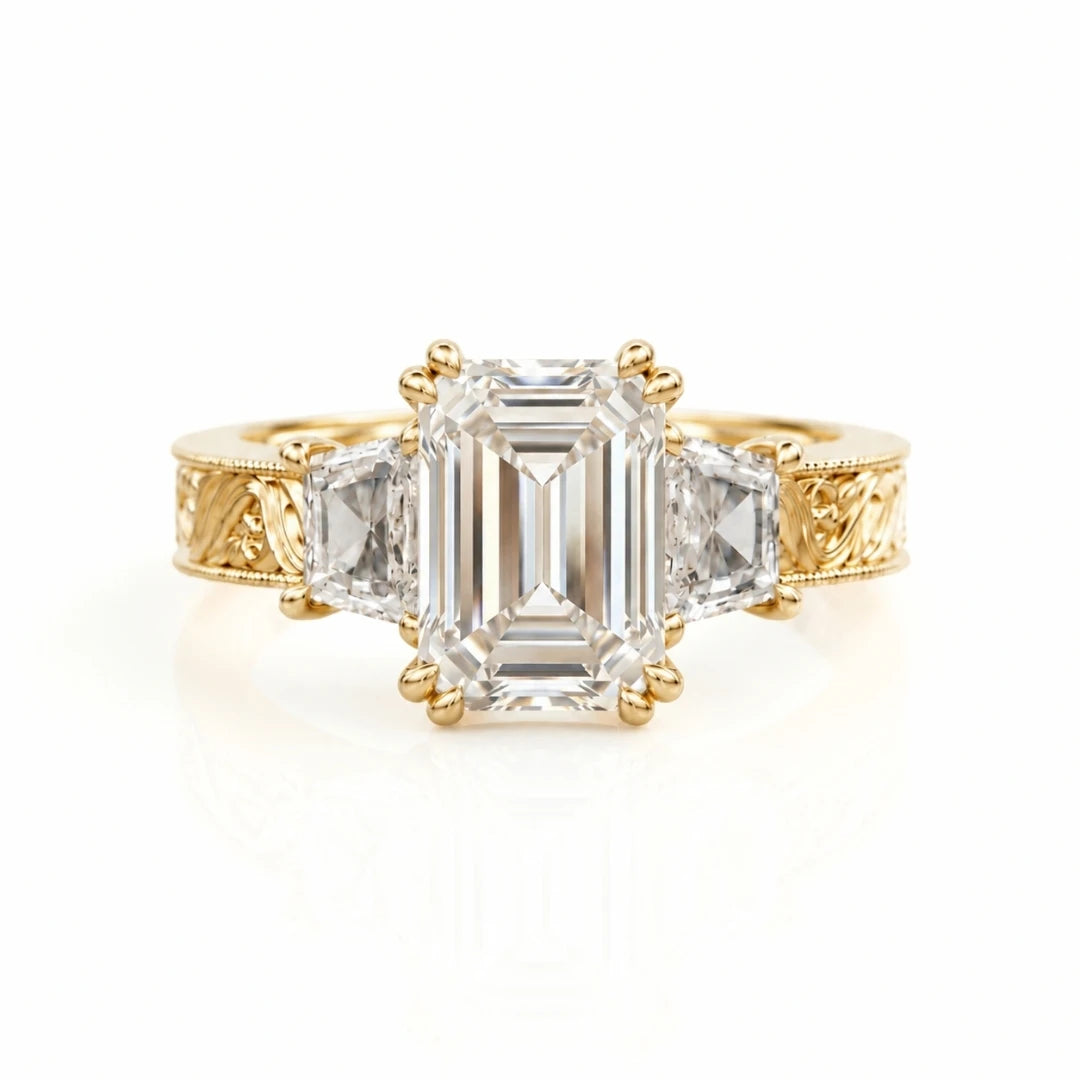 Vintage Three-Stone Diamond Engagement Ring
