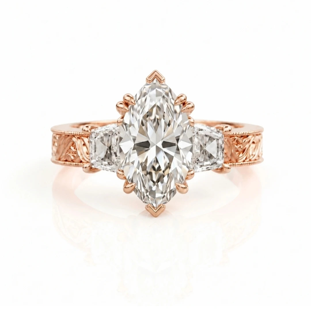 Vintage Three-Stone Diamond Engagement Ring