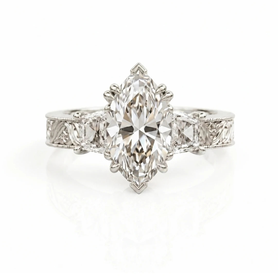 Vintage Three-Stone Diamond Engagement Ring