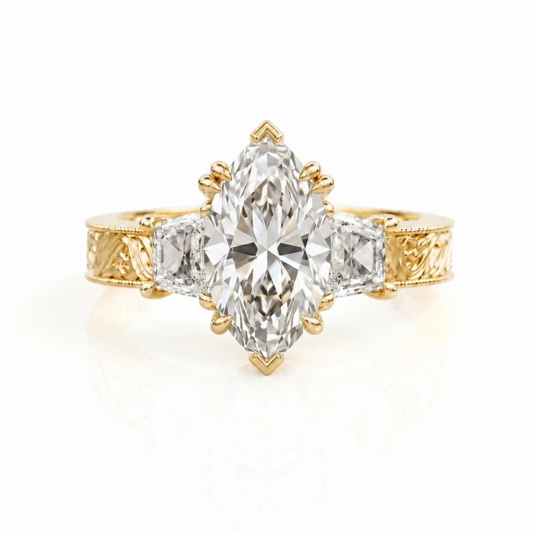 Vintage Three-Stone Diamond Engagement Ring