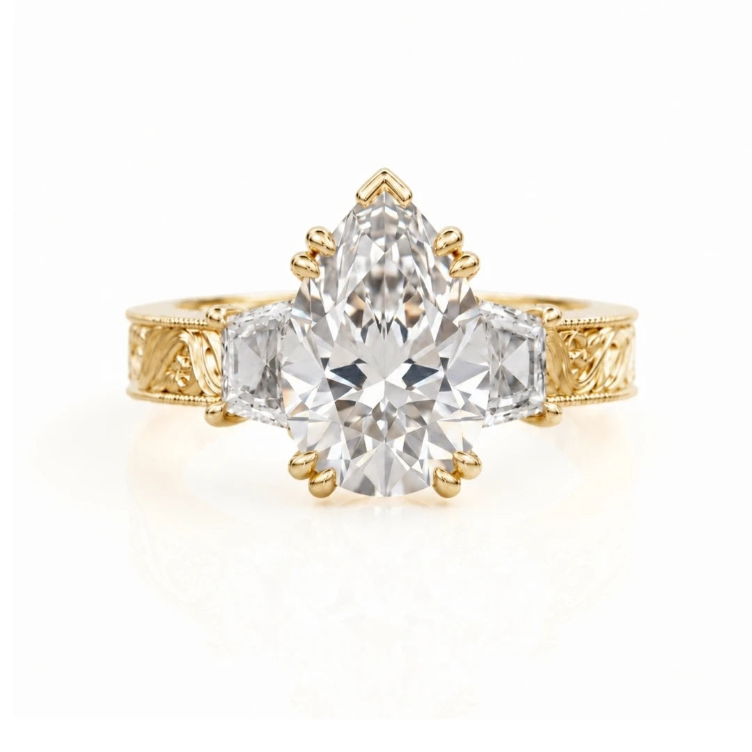 Vintage Three-Stone Diamond Engagement Ring