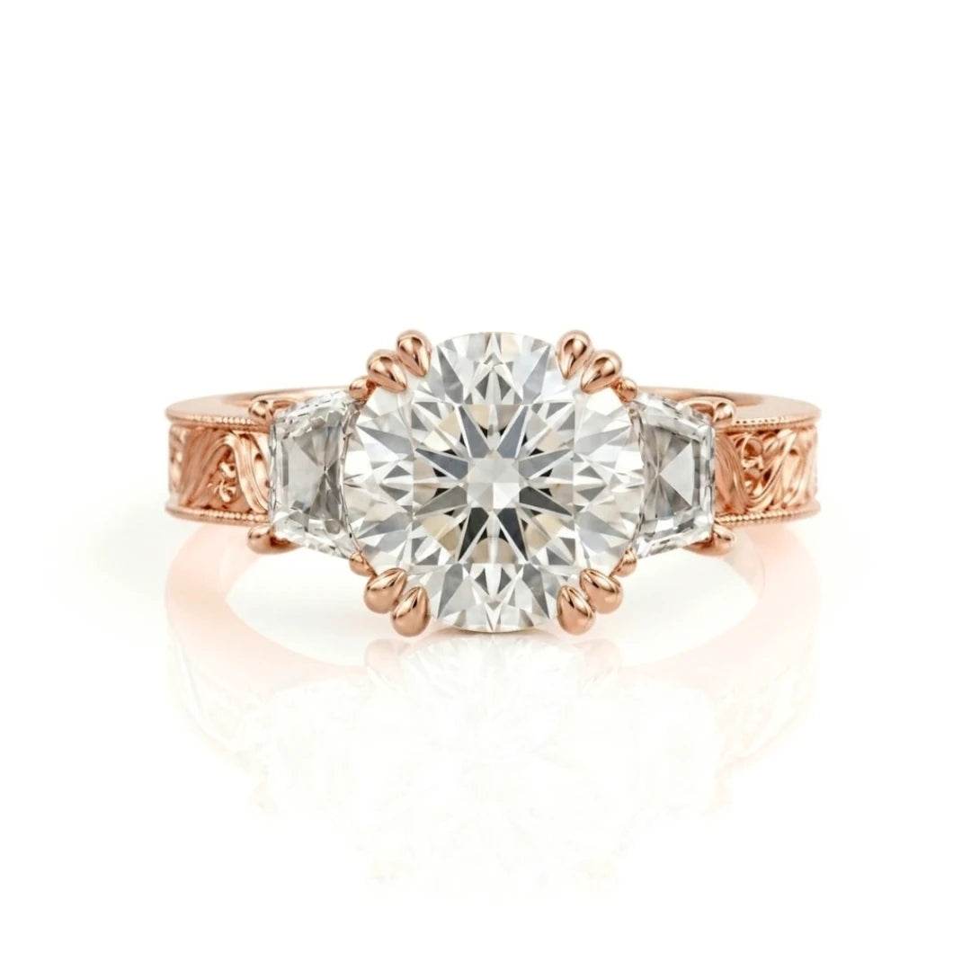 Vintage Three-Stone Diamond Engagement Ring