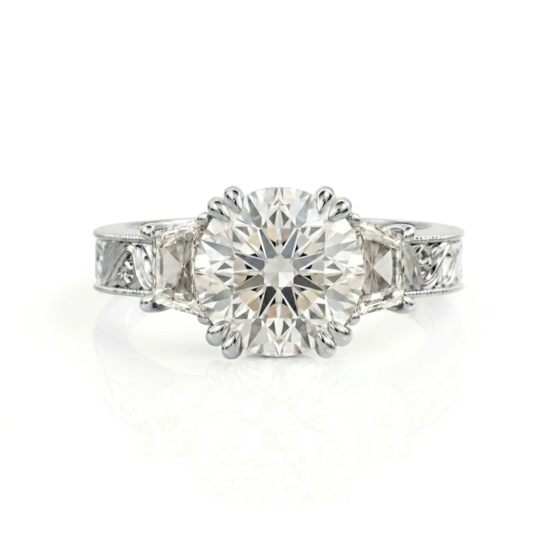 Vintage Three-Stone Diamond Engagement Ring