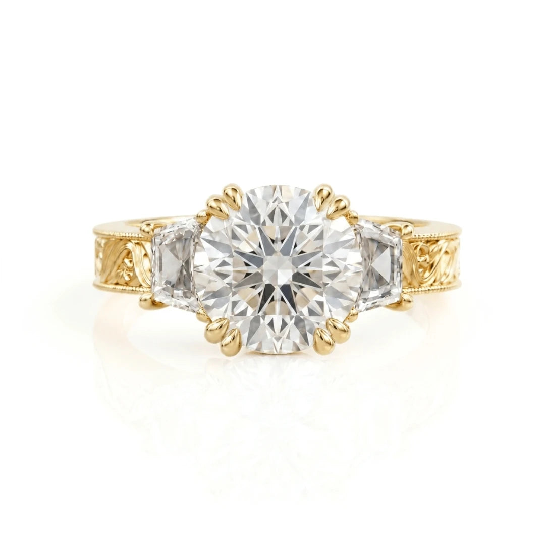 Vintage Three-Stone Diamond Engagement Ring