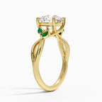 Willow Ring With Lab Emerald Accents