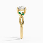 Willow Ring With Lab Emerald Accents