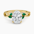 Willow Ring With Lab Emerald Accents