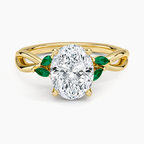 Willow Ring With Lab Emerald Accents
