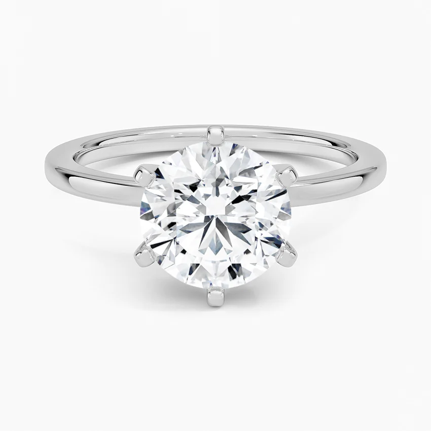 Six-Prong Petite Comfort Fit 1.5mm Solitaire Ring