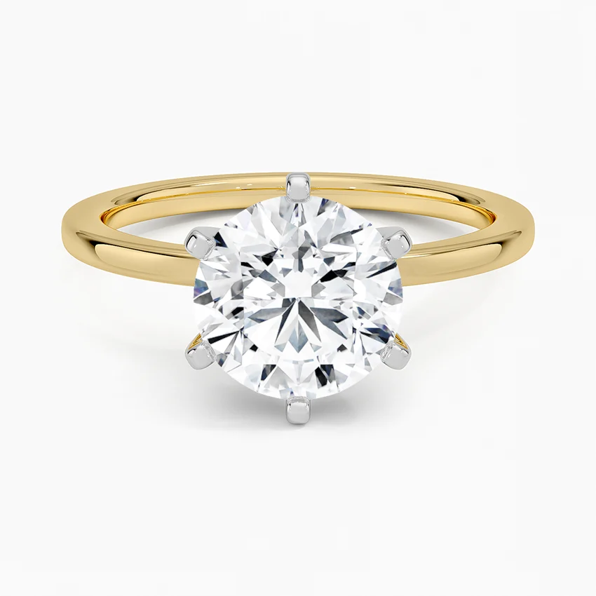Six-Prong Petite Comfort Fit 1.5mm Solitaire Ring
