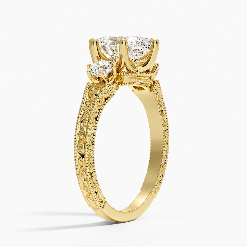 Hudson Engraved Three Stone Diamond Ring (1/3 ct. tw.)