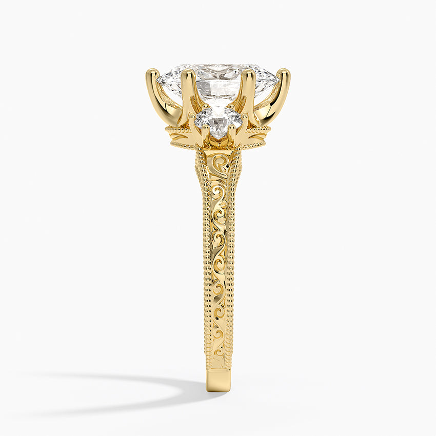 Hudson Engraved Three Stone Diamond Ring (1/3 ct. tw.)
