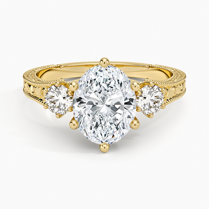 Hudson Engraved Three Stone Diamond Ring (1/3 ct. tw.)