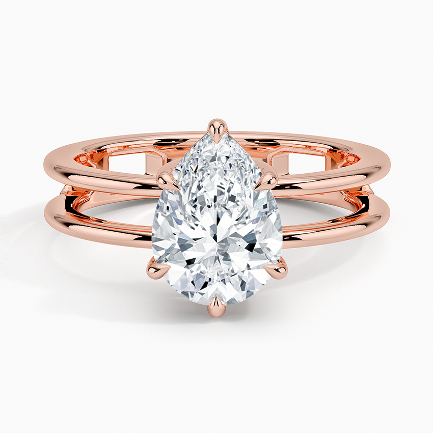 Aimee Open Double Band Solitaire Ring
