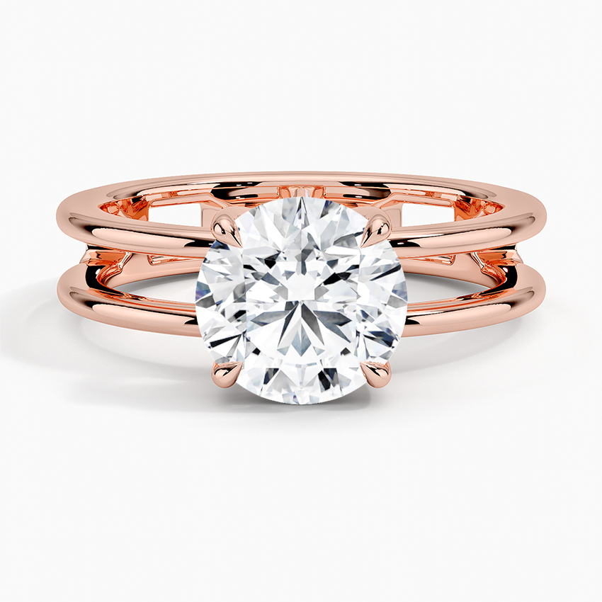 Aimee Open Double Band Solitaire Ring