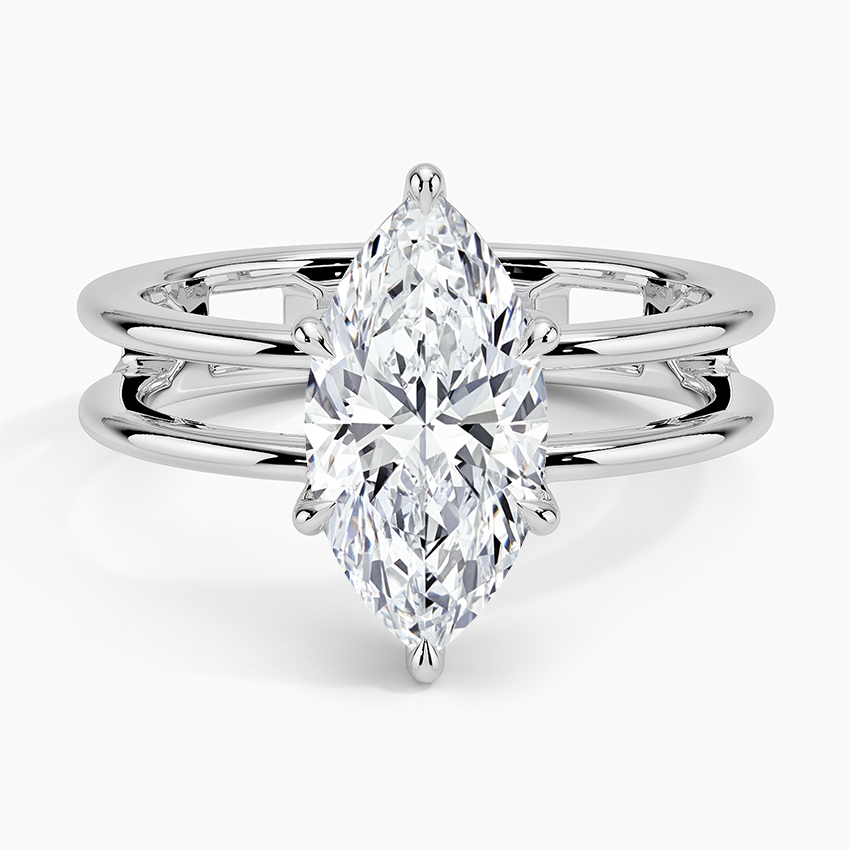 Aimee Open Double Band Solitaire Ring