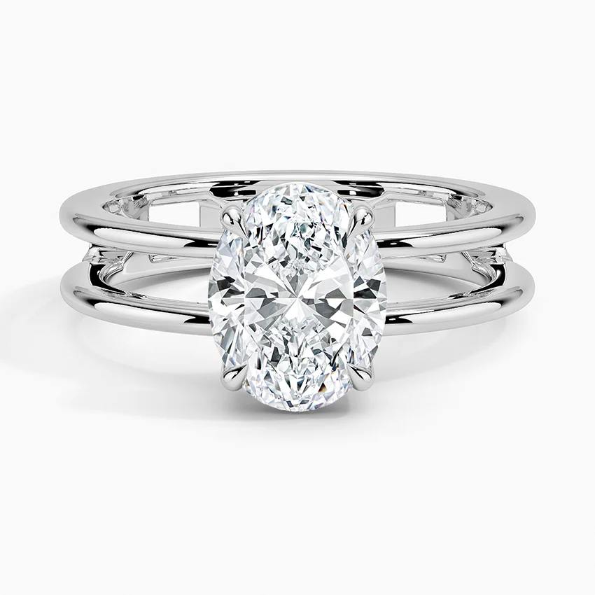 Aimee Open Double Band Solitaire Ring