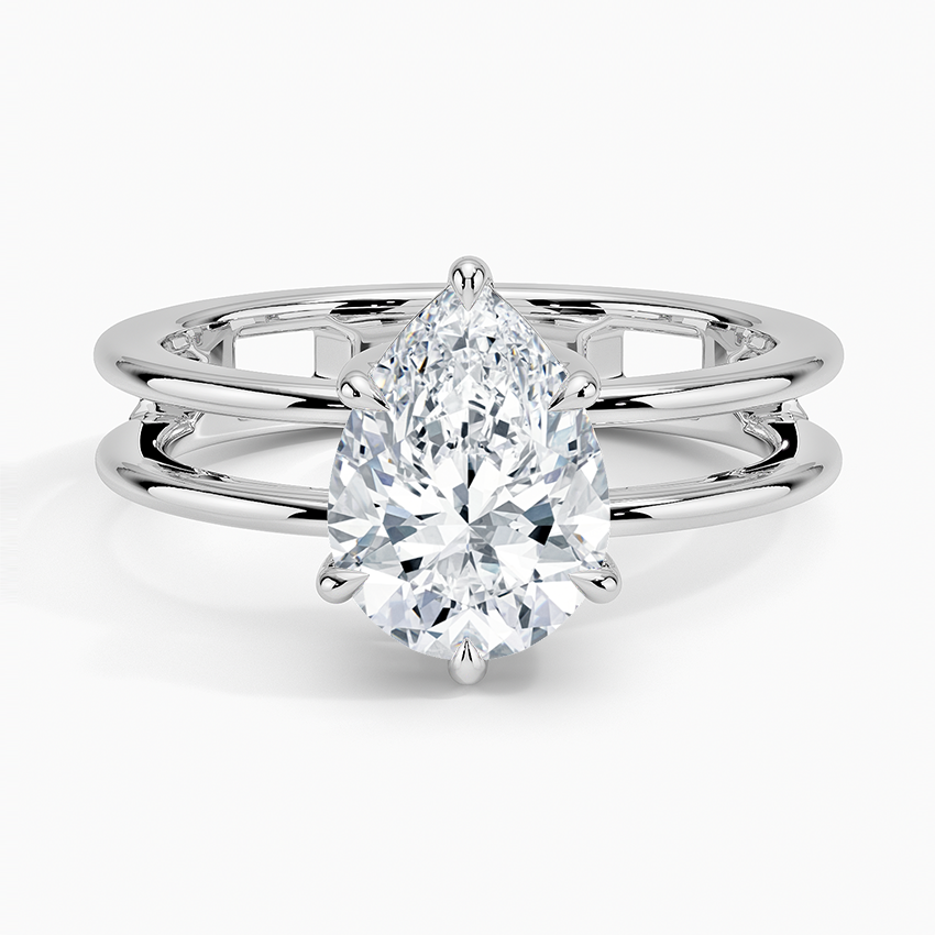 Aimee Open Double Band Solitaire Ring