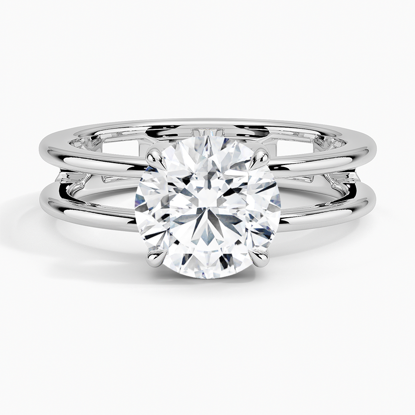 Aimee Open Double Band Solitaire Ring