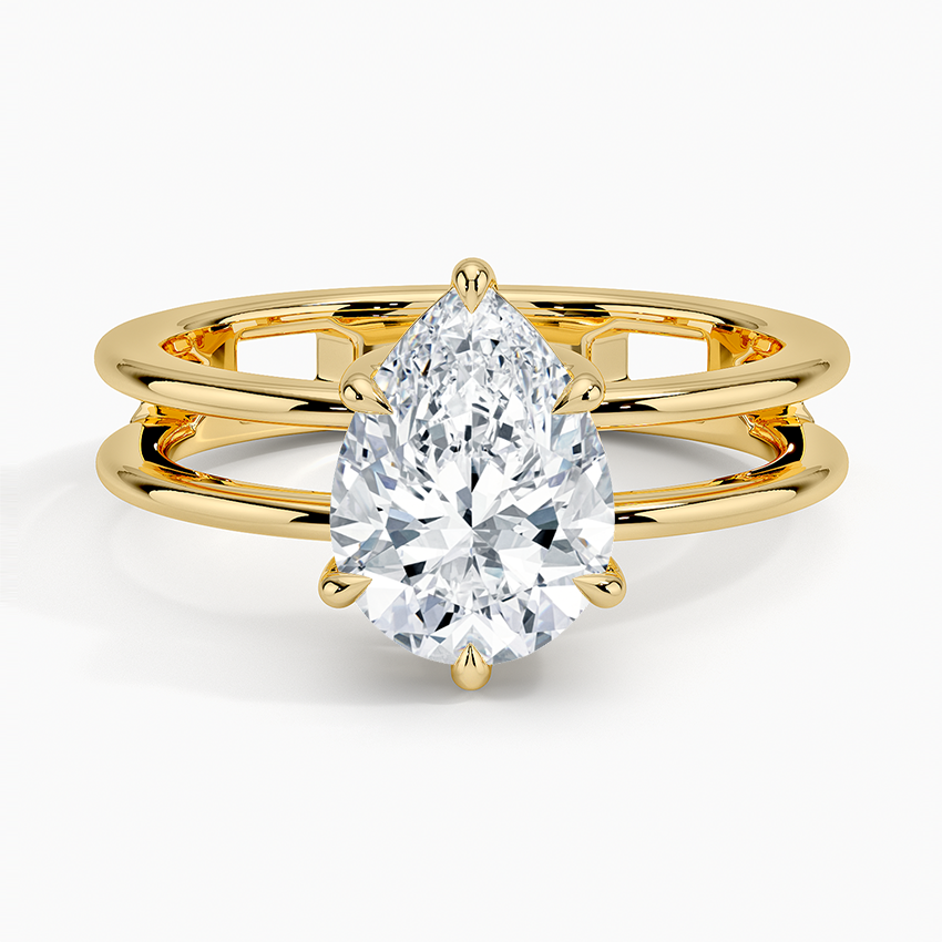 Aimee Open Double Band Solitaire Ring