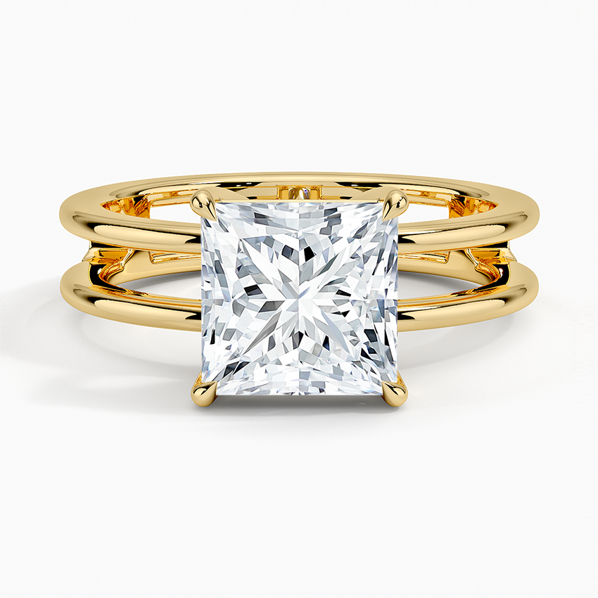 Aimee Open Double Band Solitaire Ring