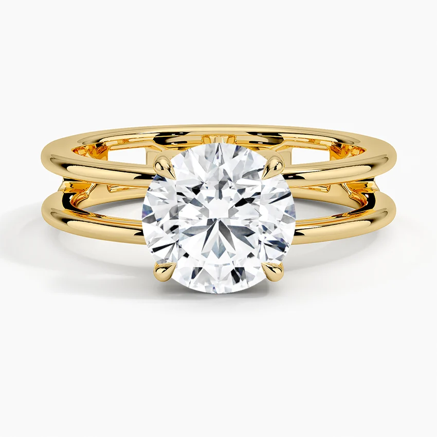 Aimee Open Double Band Solitaire Ring