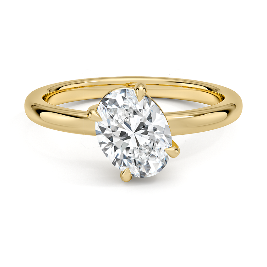 Angled Solitaire Diamond Ring