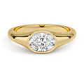 East-West Bezel Solitaire Signet Ring