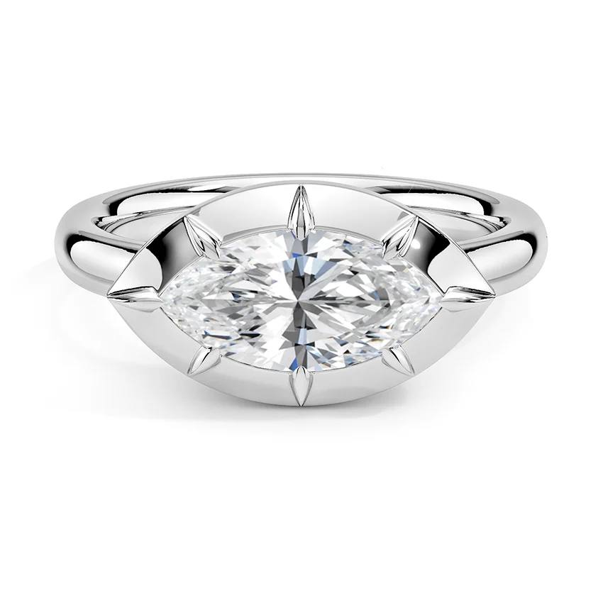 Harper East-West Bezel-Prong Solitaire Ring