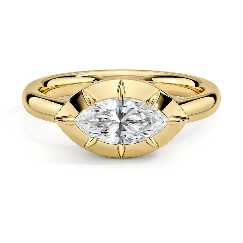 Harper East-West Bezel-Prong Solitaire Ring