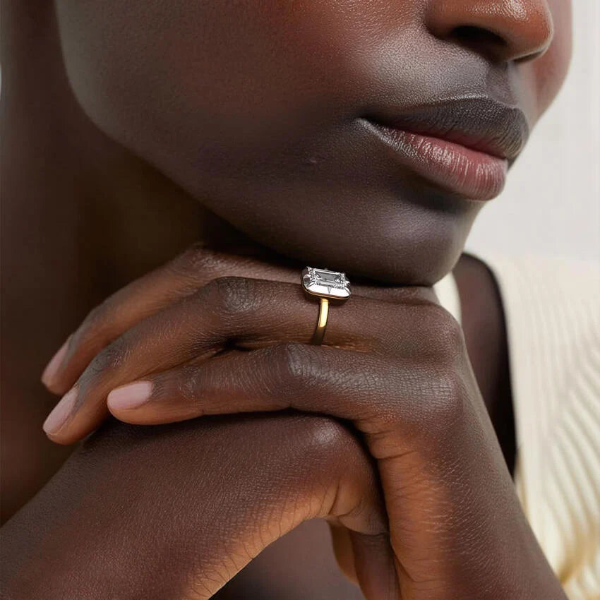 Harper Mixed Metal Solitaire Ring