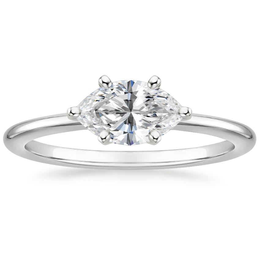 Horizontal Petite Comfort Fit Solitaire Ring