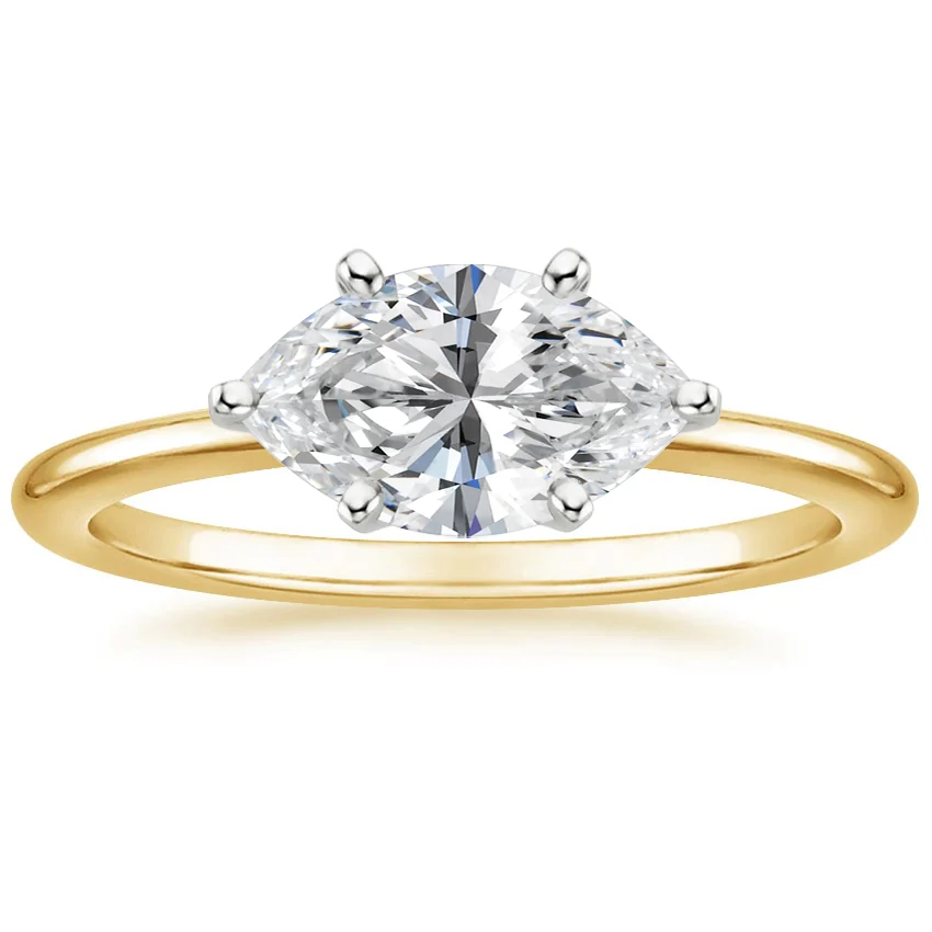 Horizontal Petite Comfort Fit Solitaire Ring
