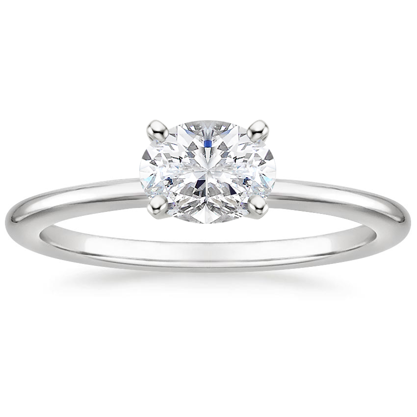Horizontal Petite Comfort Fit Solitaire Ring