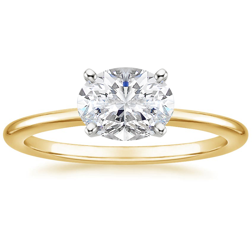Horizontal Petite Comfort Fit Solitaire Ring