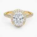 Halo Diamond Ring with Side Stones (1/3 ct. tw.)