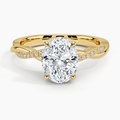 Petite Twisted Vine Hidden Halo Pavé Diamond Ring