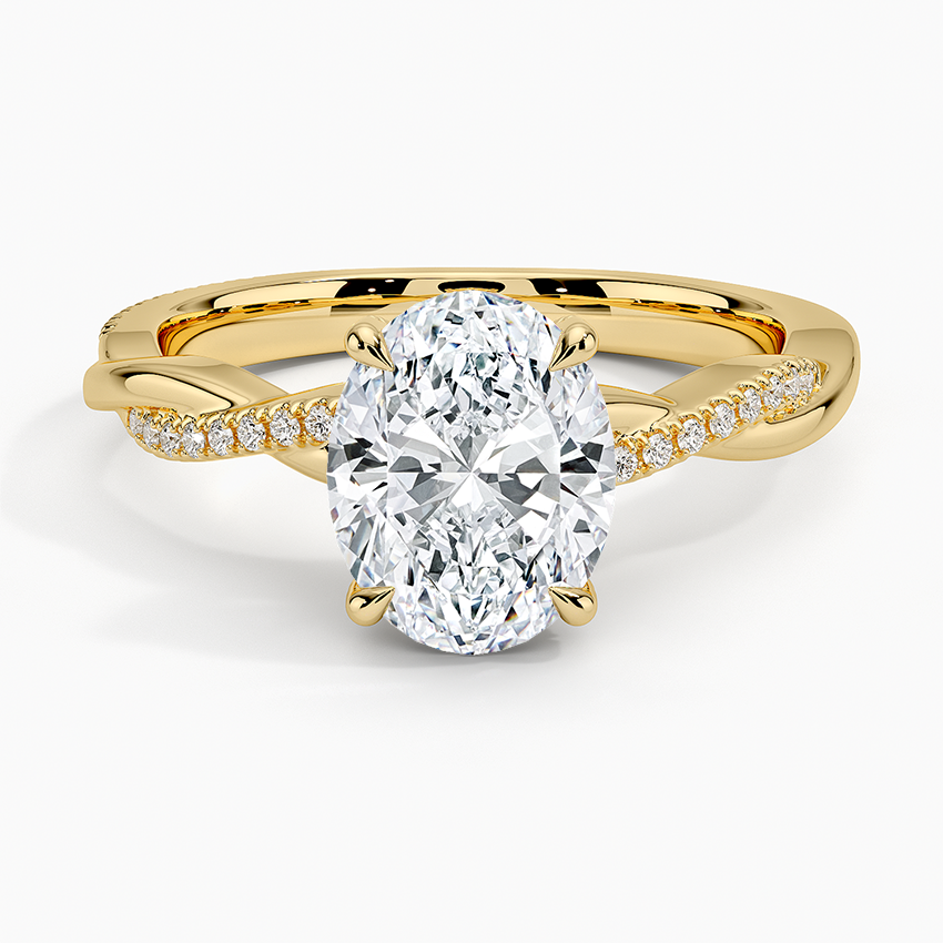 Petite Twisted Vine Hidden Halo Pavé Diamond Ring