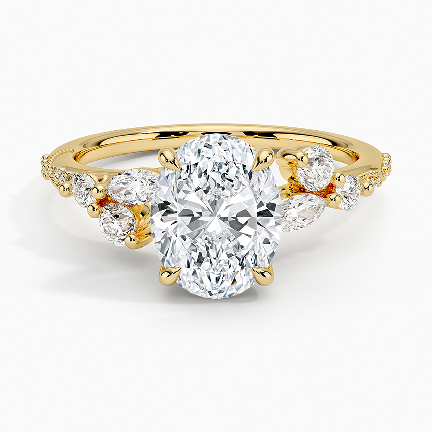Luxe Camellia Milgrain Diamond Ring