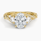 Begonia Vine Three Stone Diamond Ring