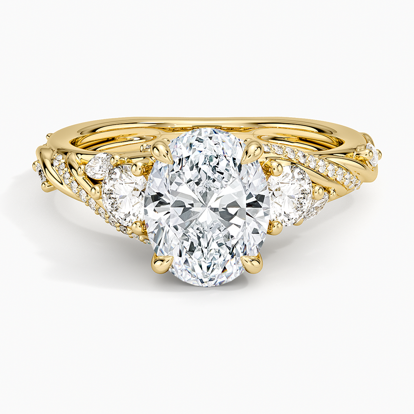 Begonia Vine Three Stone Diamond Ring