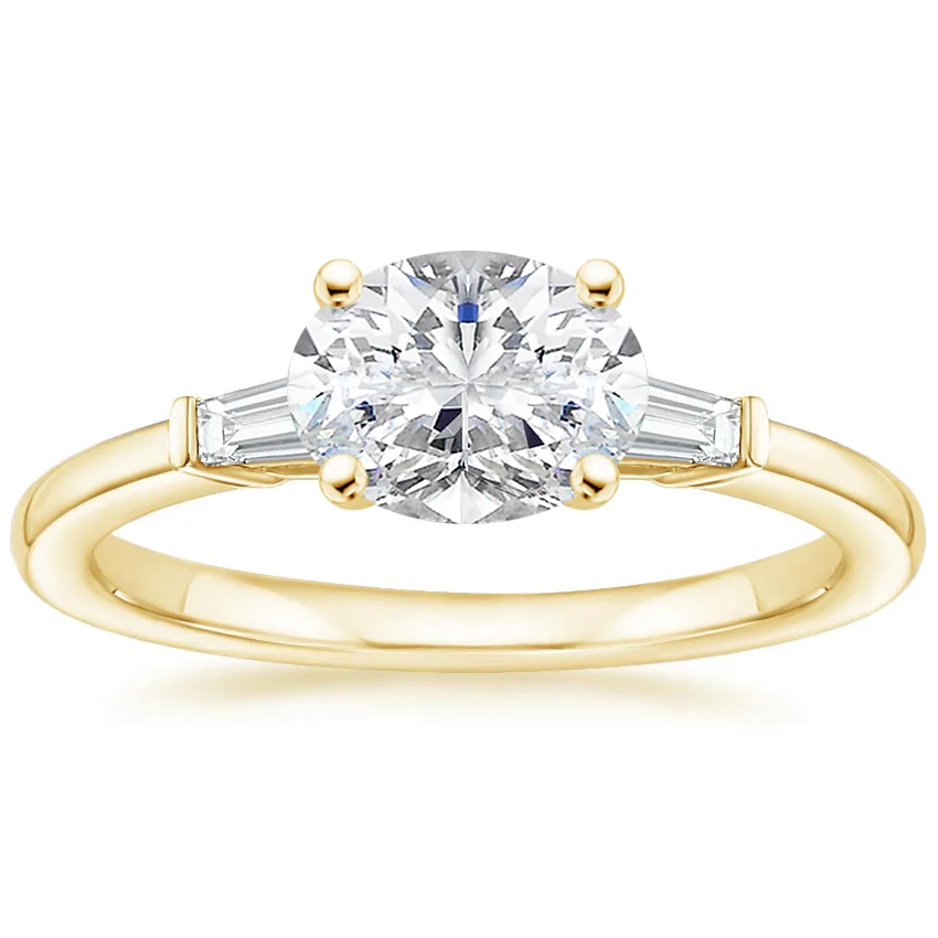 East West Tapered Baguette Diamond Ring