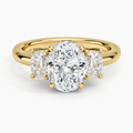 Faye Elongated Cushion Three Stone Diamond Ring