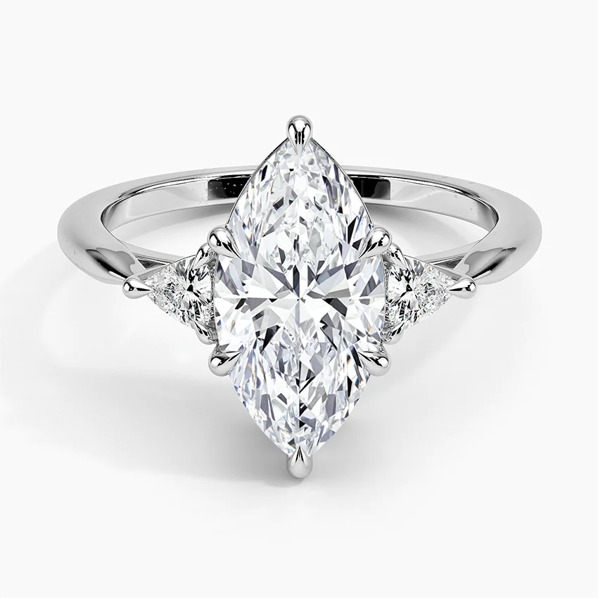 Trillion Cut Three Stone Diamond Ring