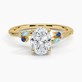 Camellia Indigo Milgrain Ring