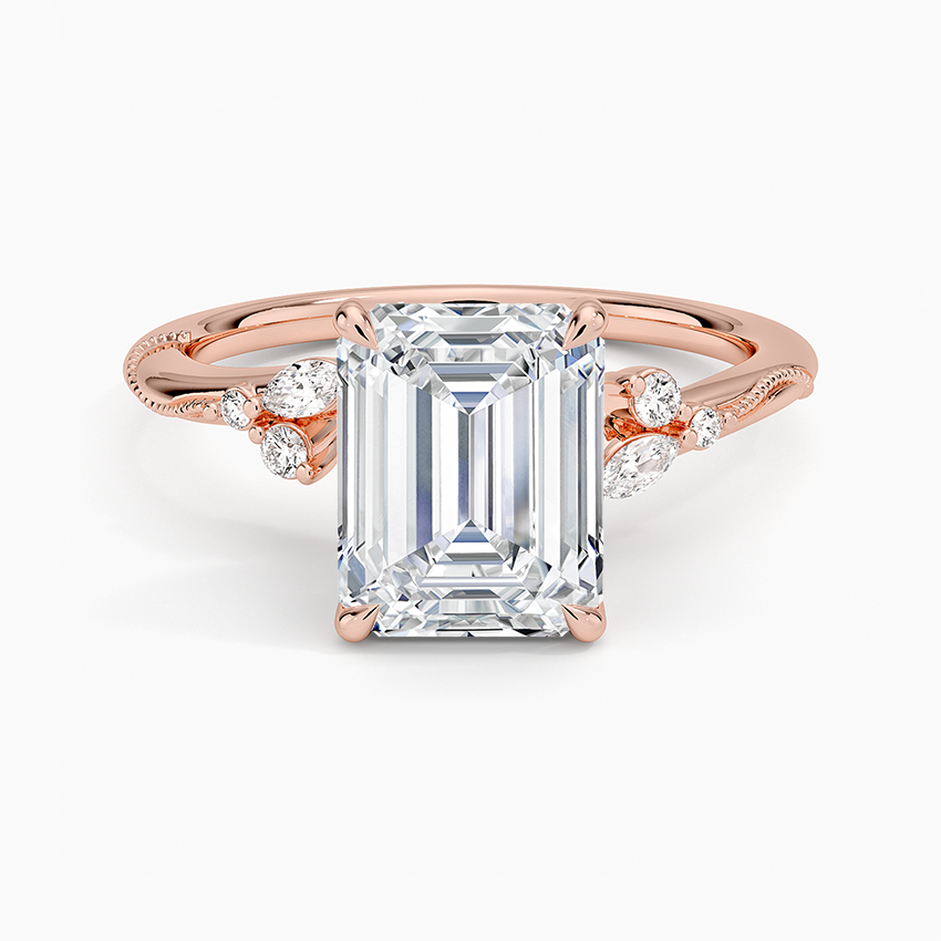 Camellia Milgrain Diamond Ring