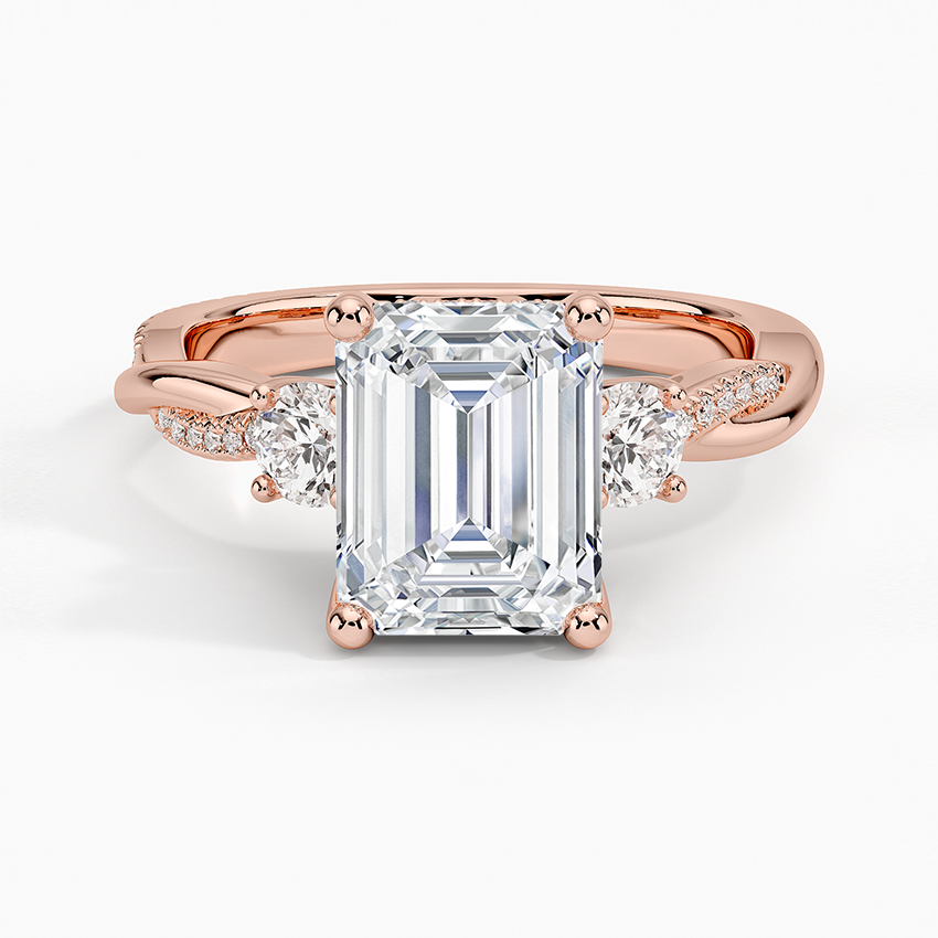 Adorned Petite Twisted Vine Three Stone Diamond Ring