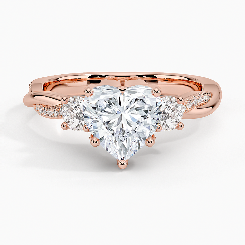 Adorned Petite Twisted Vine Three Stone Diamond Ring